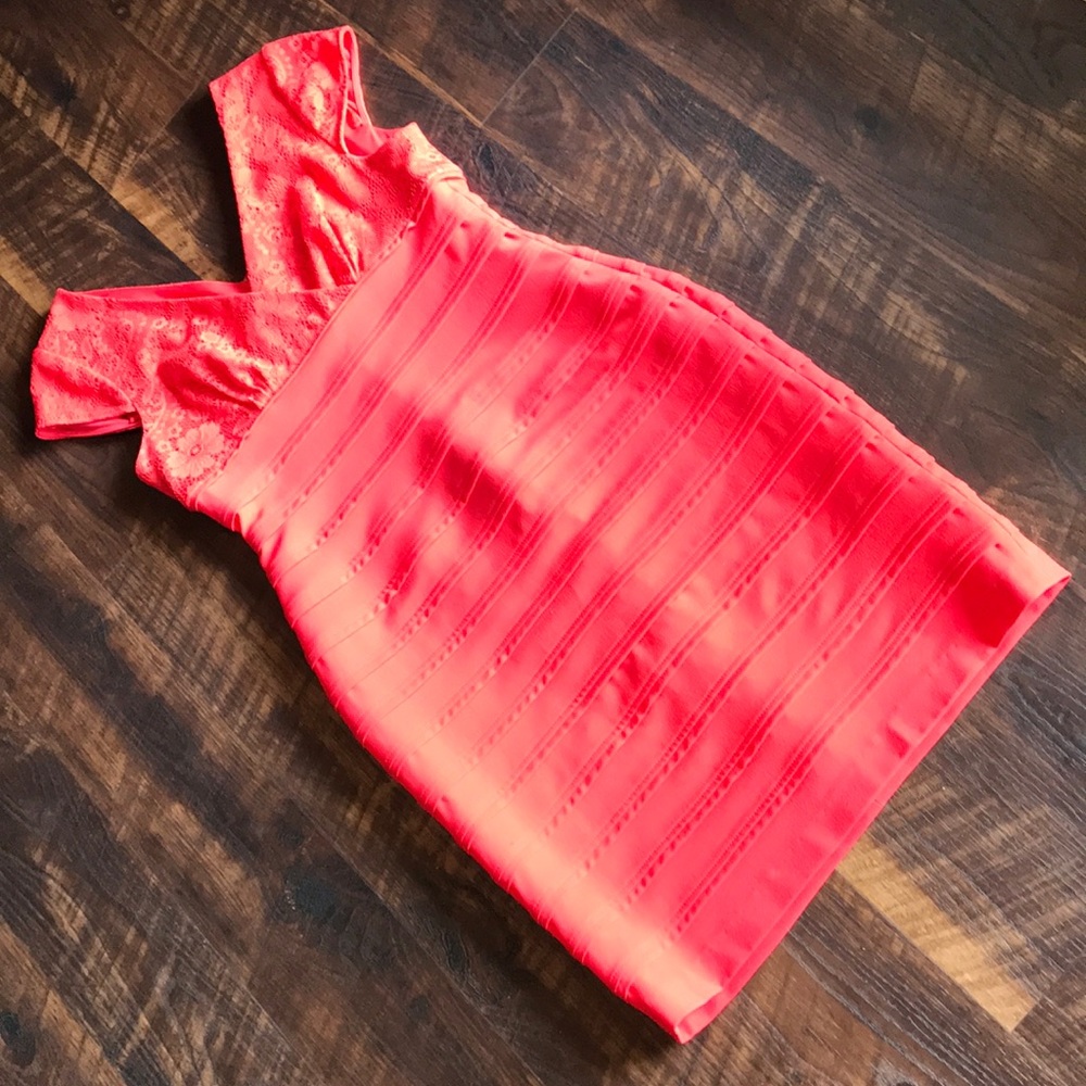 Adrianna Papell Coral Sheath Dress Sz 12